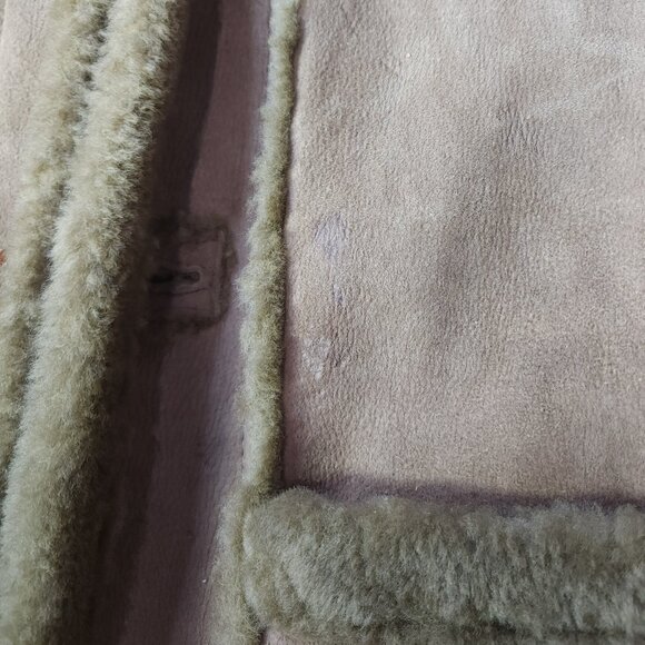 Vintage Sheepskin Shearling Leather Jacket Coat (2XL - 50) - Picture 11 of 12